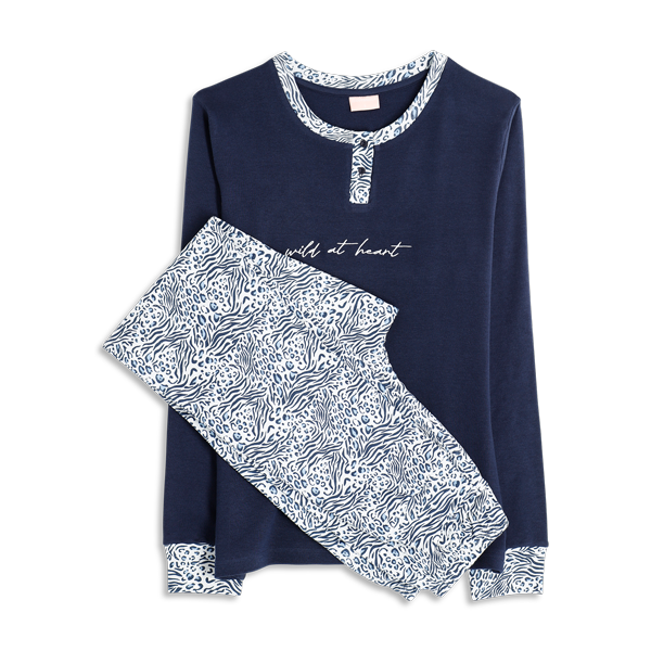 Pigiama Serafino Manica Lunga+pant.lungo Donna Cotonella