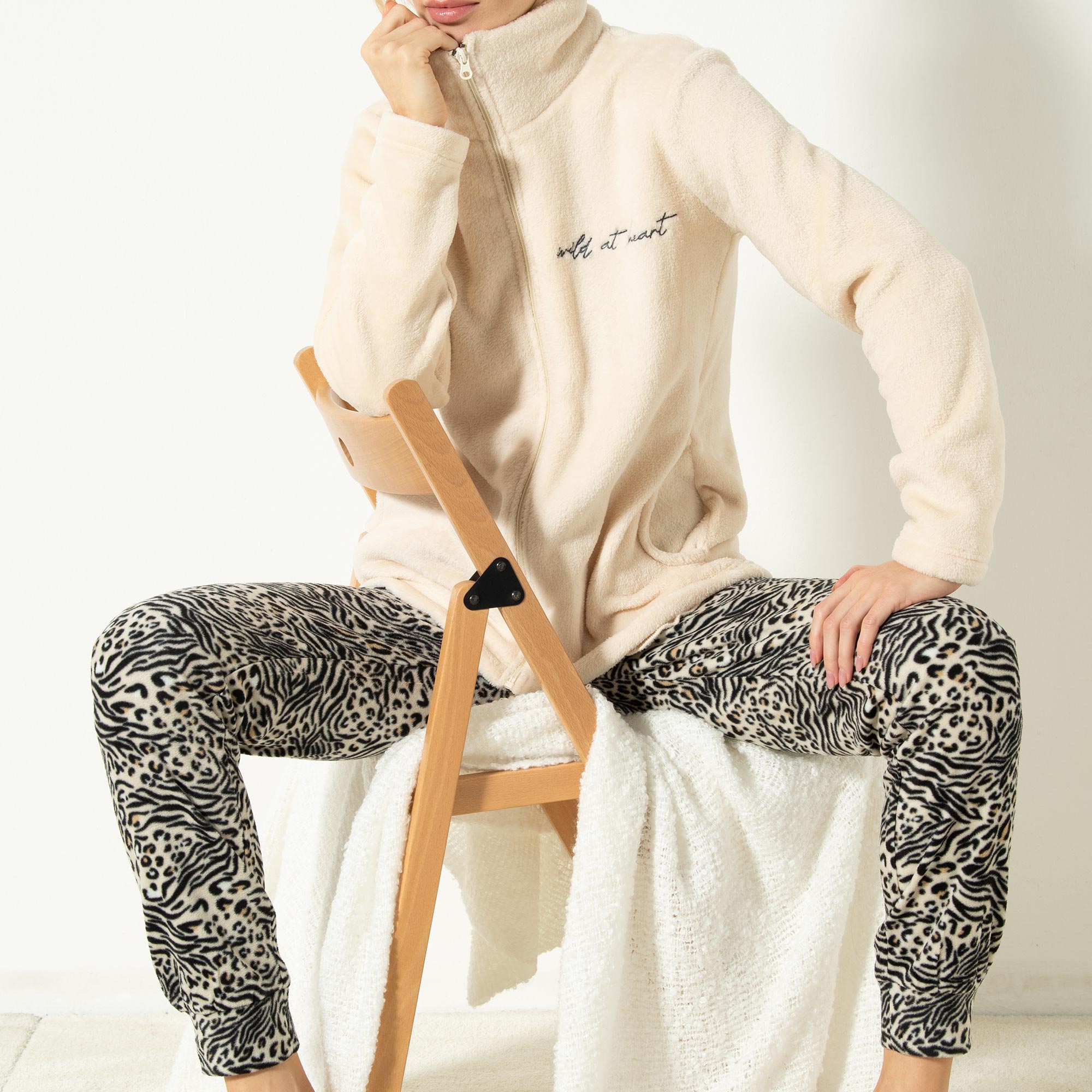 Tuta Con Zip Donna Cotonella Beige DDG17_D0010