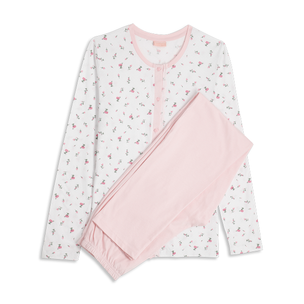 Pigiama Aperto Manica Lunga+pant.lungo Donna Cotonella Rosa DDG24_00004_2