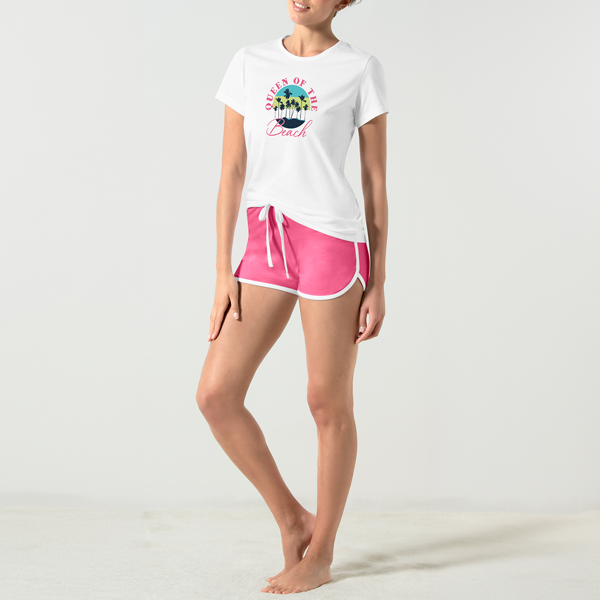 Pigiama Girocollo Manica Corta+shorts Donna Cotonella Bianco DDG37_00001