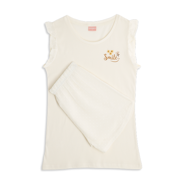 Pigiama Con Canotta+shorts Donna Cotonella Panna DDG45_00039