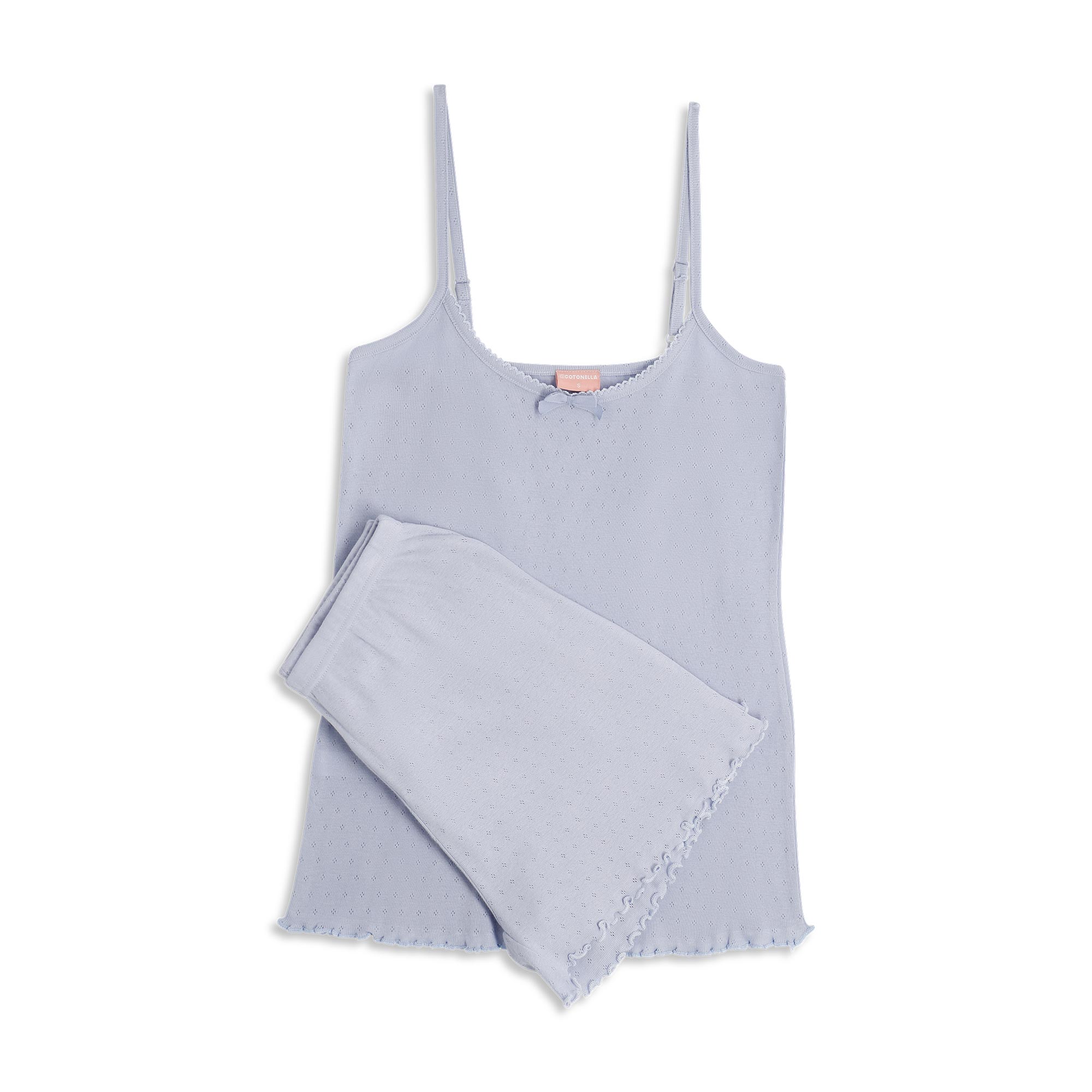 Pigiama Con Top+shorts Donna Cotonella Azzurro Polvere DDG48_00063_2