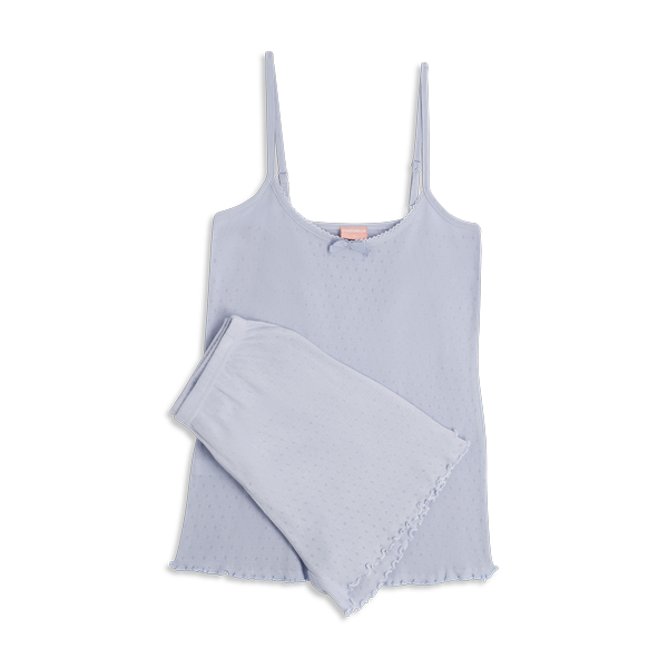 Pigiama Con Top+shorts Donna Cotonella Azzurro Polvere DDG48_00063_2