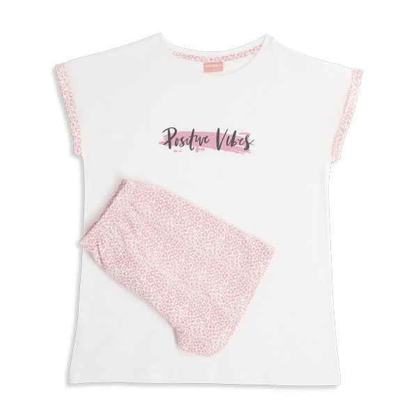 Pigiama Girocollo Manica Corta+shorts Donna Cotonella Rosa DDG58_00004_2