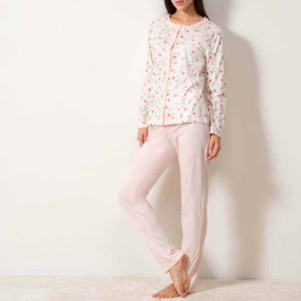 Pigiama Aperto Manica Lunga+pant.lungo Donna Cotonella