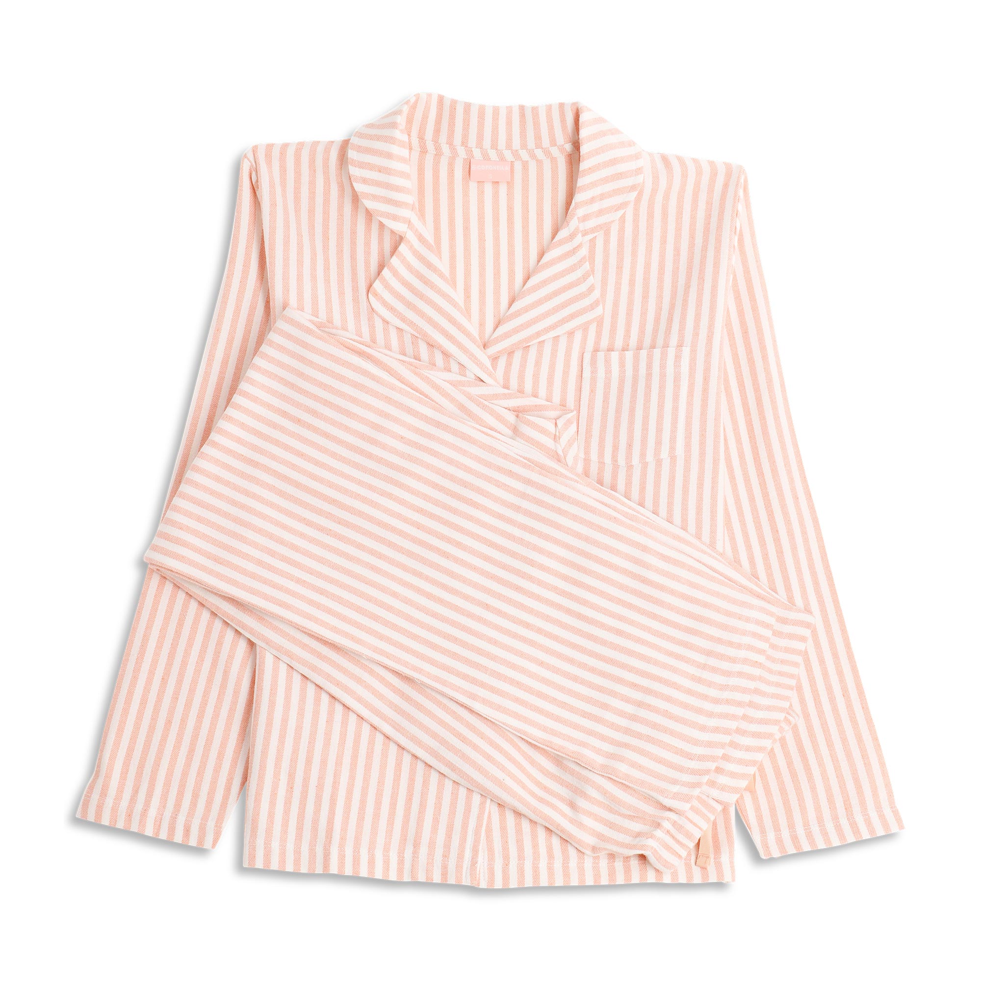 Pigiama Aperto Manica Lunga+pant.lungo Donna Cotonella Rosa Cipria DDG79_RC004_2