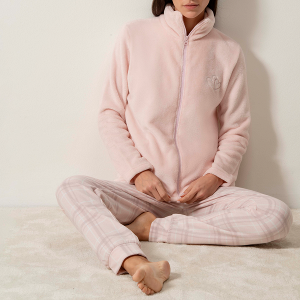 Tuta Con Zip Donna Cotonella Rosa Cipria DDG85_RC004