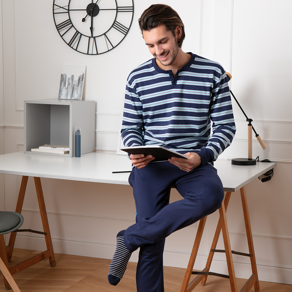 Pigiama Serafino M/l + Pant. Lungo Uomo Cotonella DU386_2