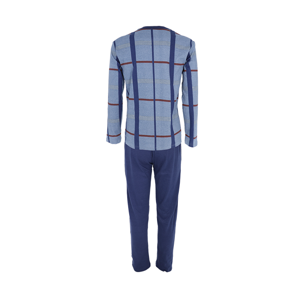 Pigiama Aperto M/l + Pant. Lungo Uomo Cotonella Blu Scuro DU499_00114_4