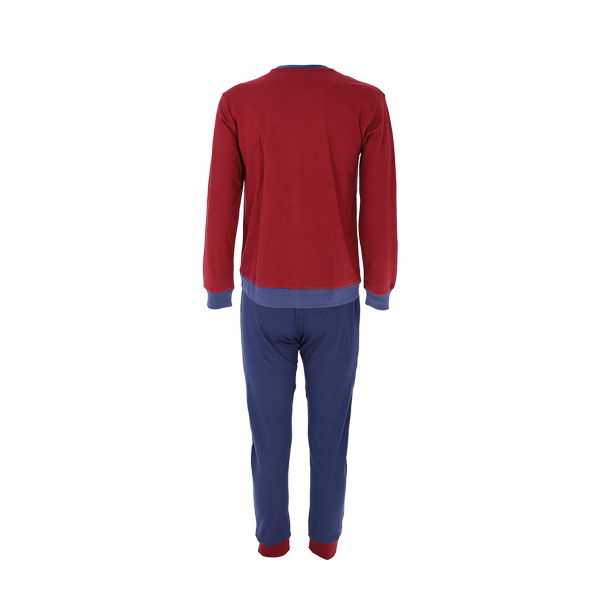 Pigiama Girocollo M/l + Pant. Lungo Uomo Cotonella Bordeaux DU501_BD025_3