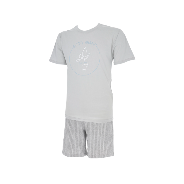 Pigiama Girocollo M/m + Shorts Uomo Cotonella Grigio DU511_00013_3