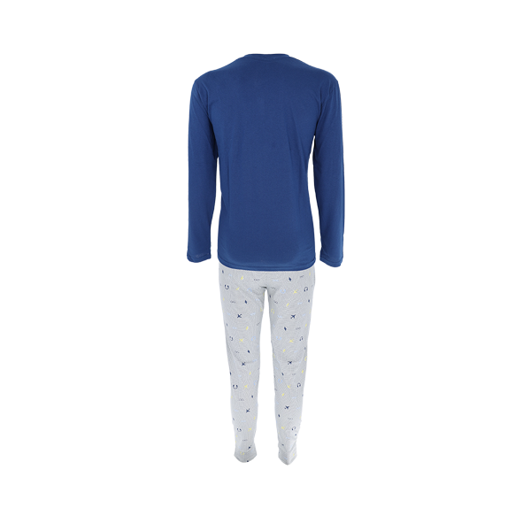 Pigiama Serafino M/l +pant.lungo Uomo Cotonella Blu DU513_00014_4