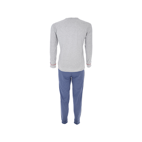 Pigiama Serafino M/l +pant.lungo Uomo Cotonella Avio DU522_00089_3