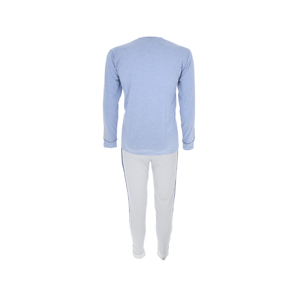 Pigiama Serafino M/l +pant.lungo Uomo Cotonella Blu Denim DU522_BLD14_2