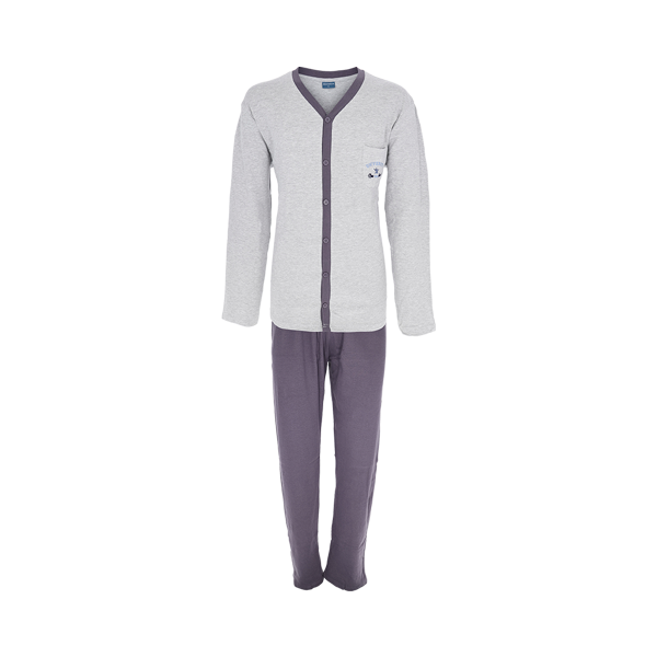 Pigiama Aperto M/l + Pant. Lungo Uomo Cotonella Grigio MÉlange DU575_A1122_2