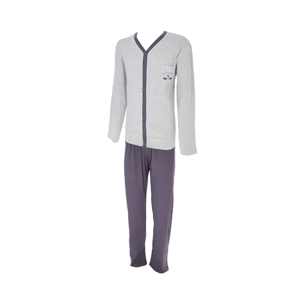 Pigiama Aperto M/l + Pant. Lungo Uomo Cotonella Grigio MÉlange DU575_A1122_3