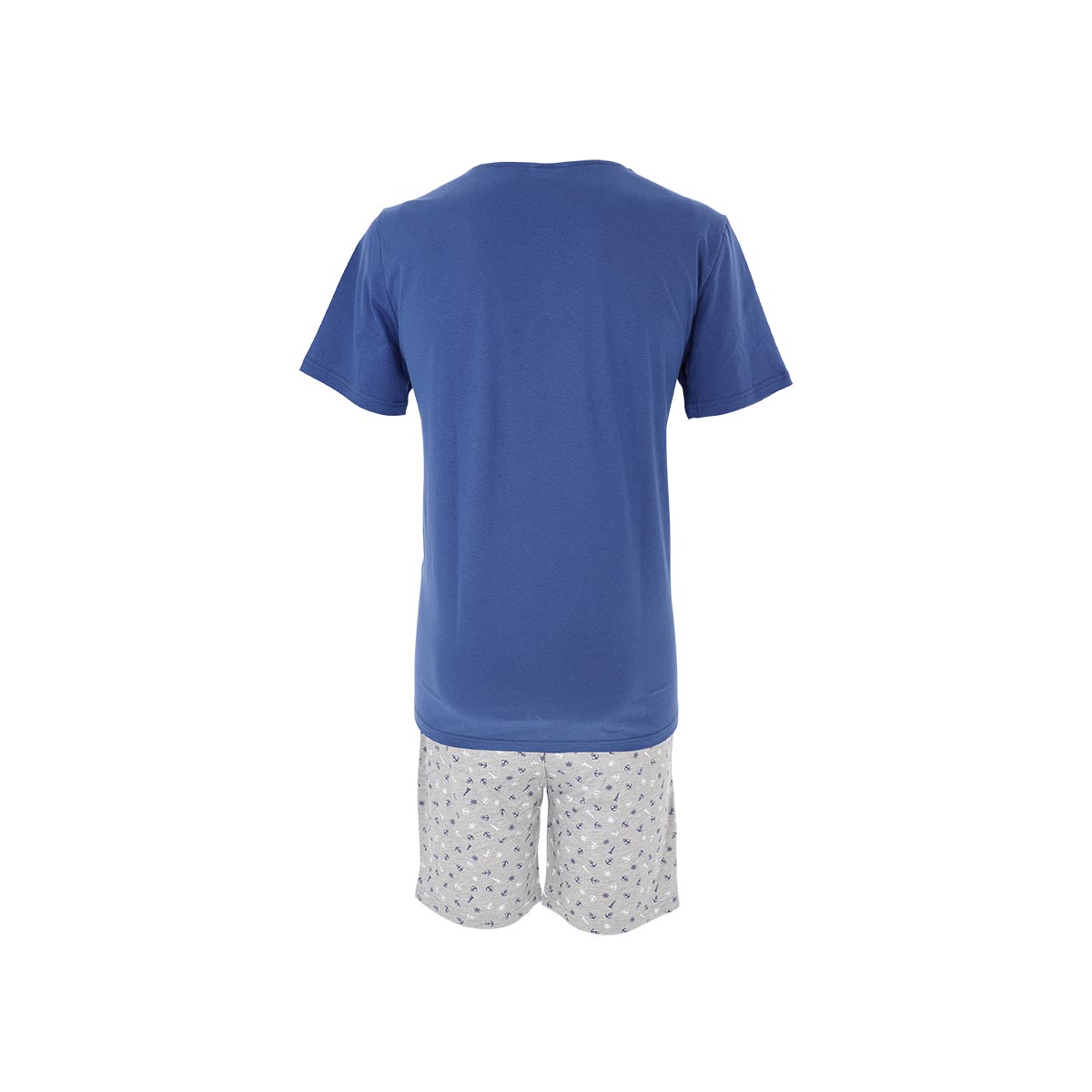 Pigiama Serafino Manica Corta+shorts Uomo Cotonella Blu DU613_00014_3