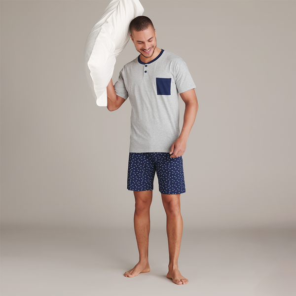 Pigiama Serafino Manica Corta+shorts Uomo Cotonella DU613_4
