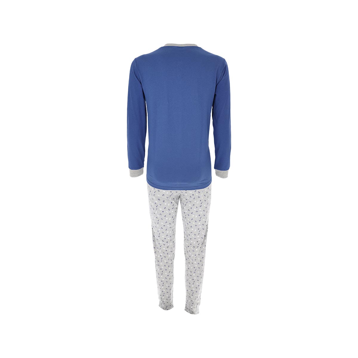 Pigiama Serafino Manica Lunga+pant.lungo Uomo Cotonella Blu DU614_00014_3