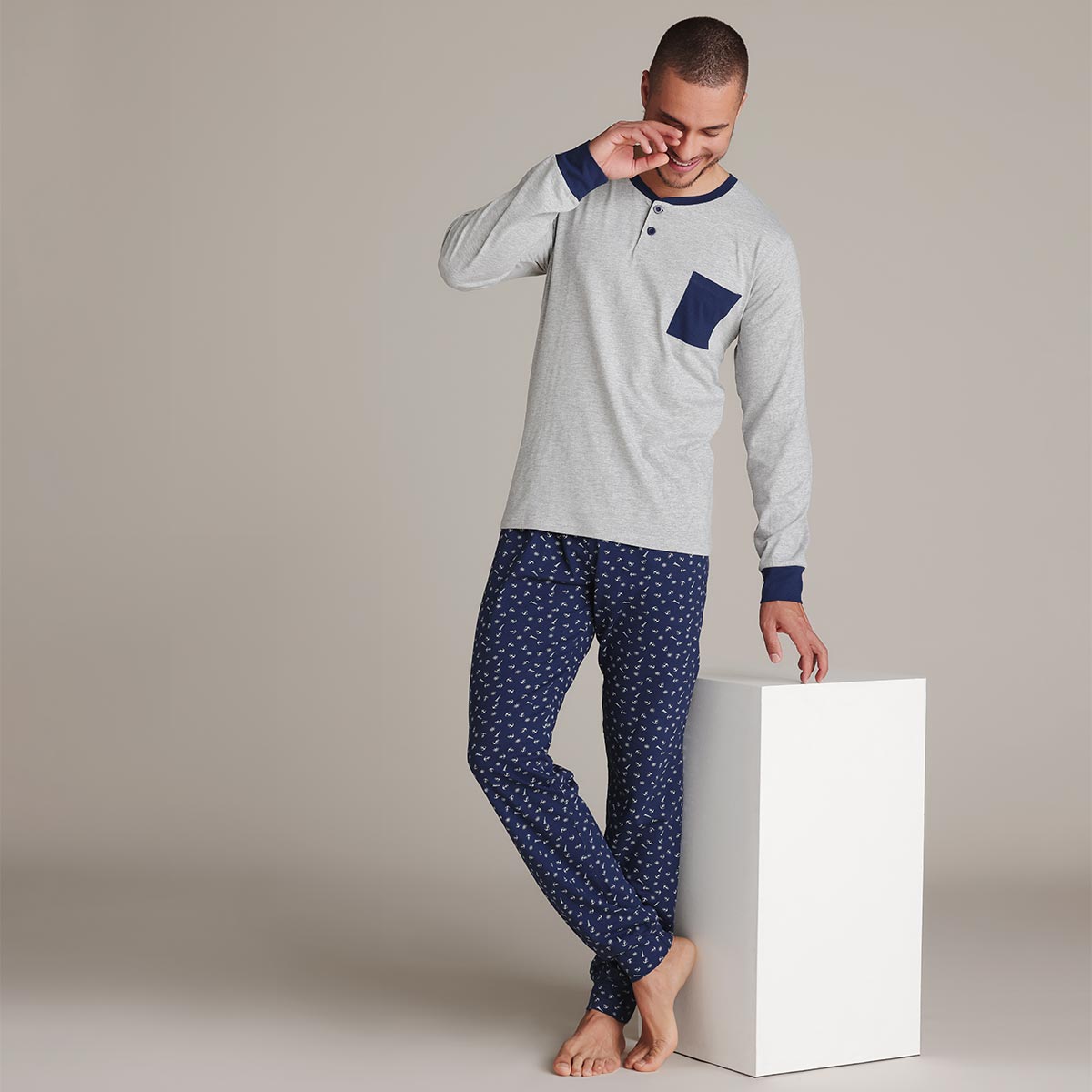 Pigiama Serafino Manica Lunga+pant.lungo Uomo Cotonella DU614_4