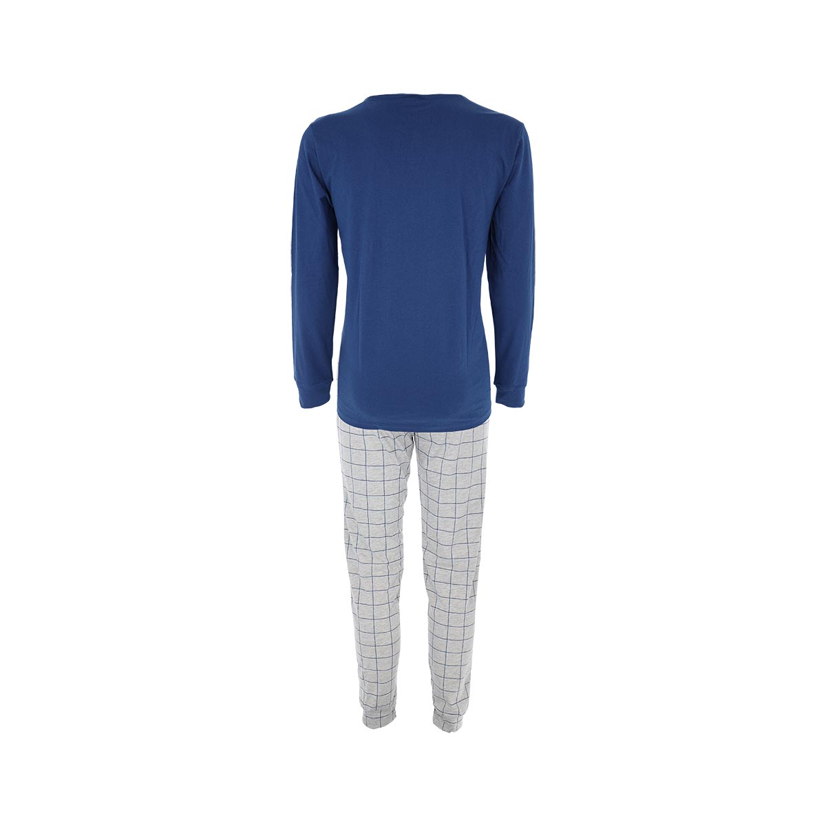Pigiama Serafino Manica Lunga+pant.lungo Uomo Cotonella Blu DU621_00014_3