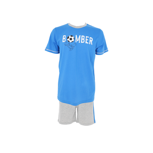 Pigiama Girocollo Manica Corta+shorts Uomo Cotonella Blu DU646_00014_3