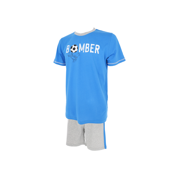 Pigiama Girocollo Manica Corta+shorts Uomo Cotonella Blu DU646_00014_4