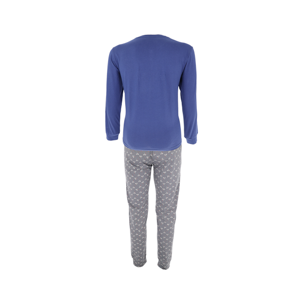 Pigiama Serafino Manica Lunga+pant.lungo Uomo Cotonella Blu DU648_00014_5