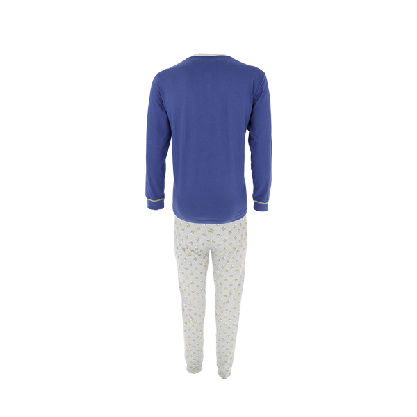 Pigiama Serafino Manica Lunga+pant.lungo Uomo Cotonella Blu DU653_00014_5