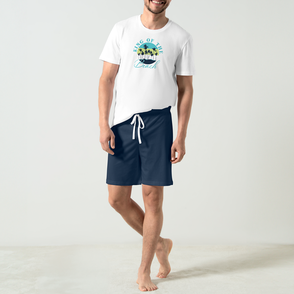 Pigiama Girocollo Manica Corta+shorts Uomo Cotonella Bianco DU671_00001