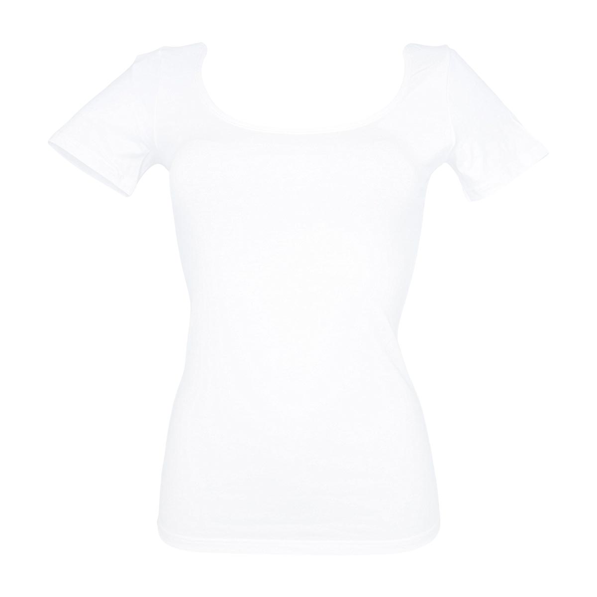 Maglia Girocollo Manica Corta Donna Cotonella Bianco GD010_00001_3