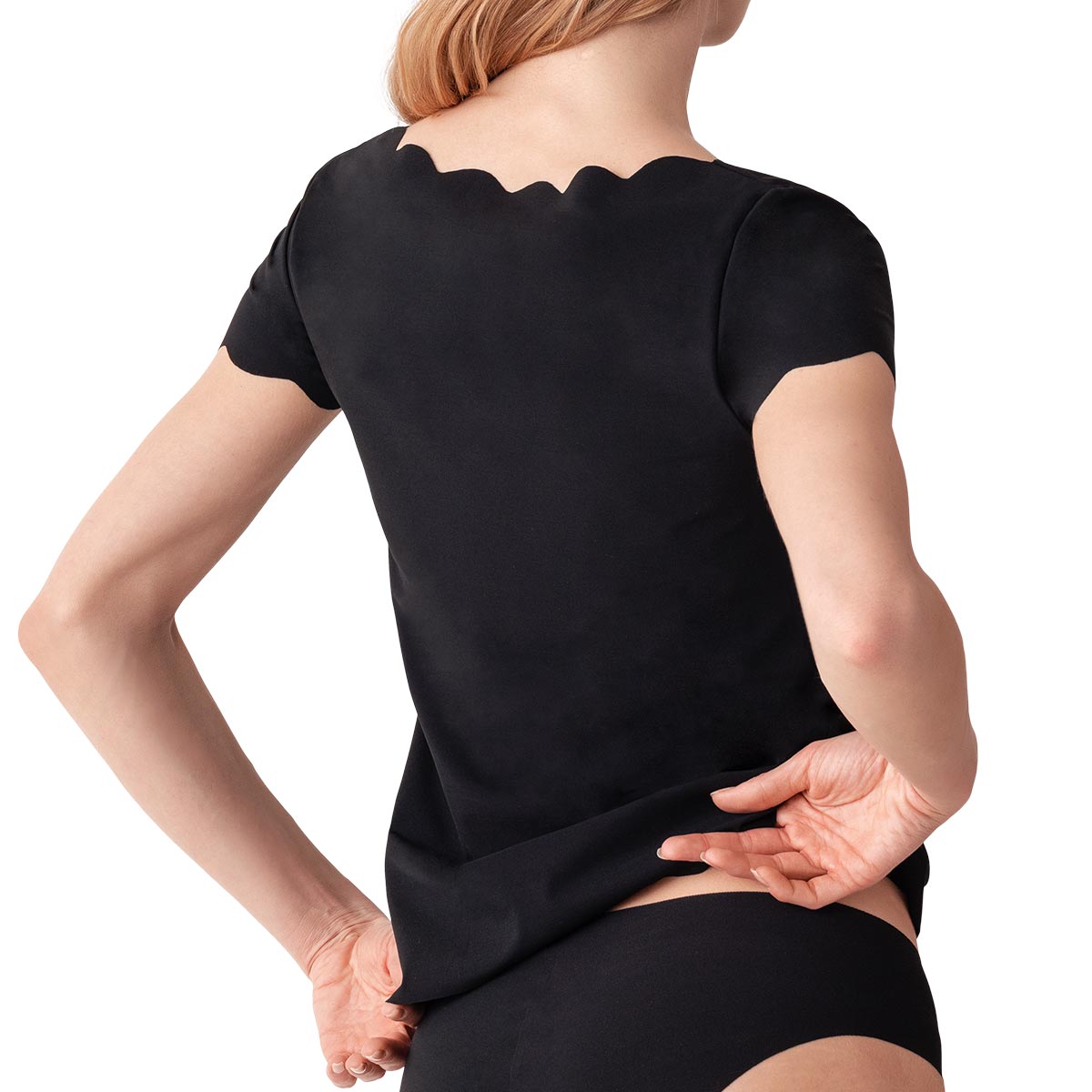 Maglia Girocollo Manica Corta Donna Cotonella Nero GD262_00002_2