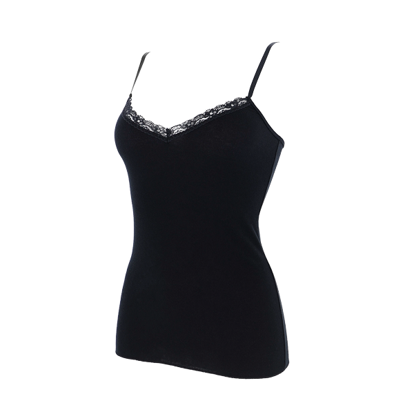 Top Spalla Stretta Donna Cotonella Nero GD280_00002_3
