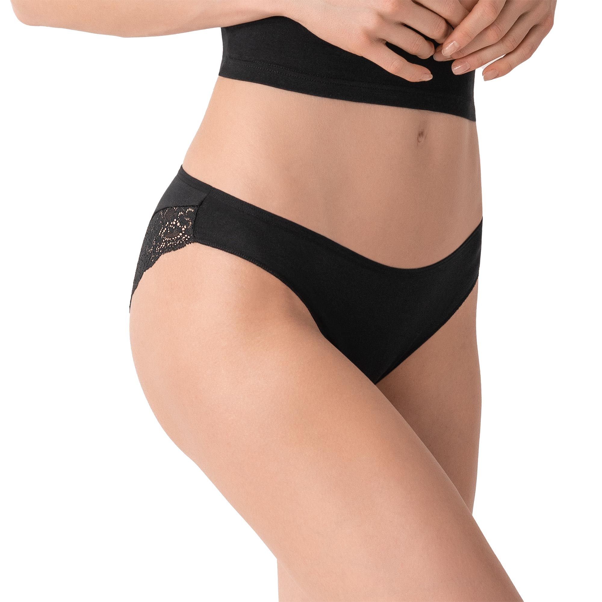 2 Slip Donna Cotonella Nero GD287K2_00002