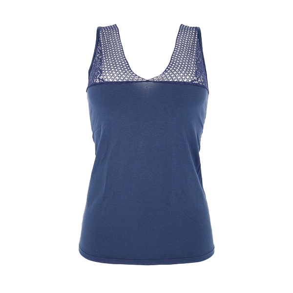Canotta Spalla Larga Donna Cotonella Blu GD302_00014