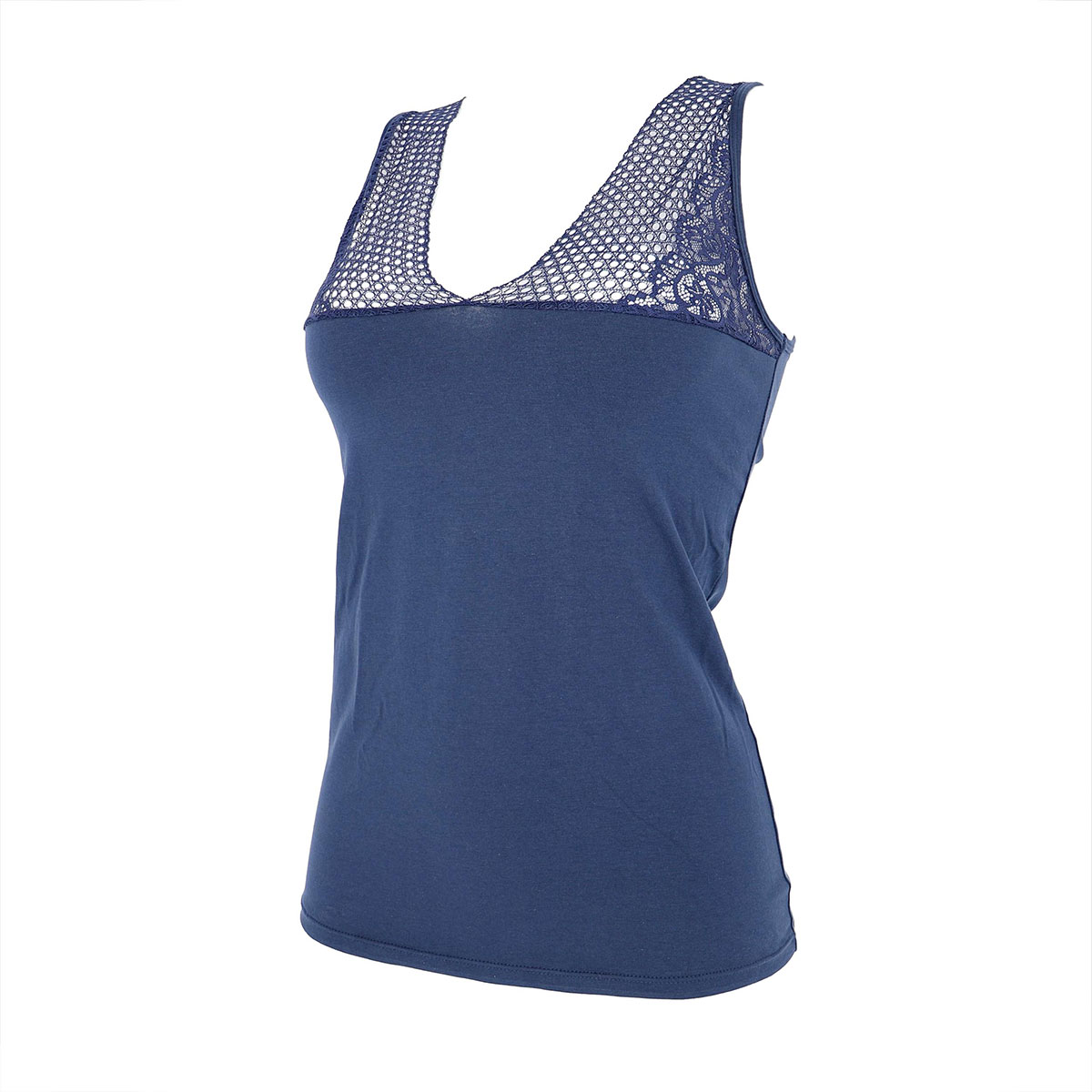 Canotta Spalla Larga Donna Cotonella Blu GD302_00014_3
