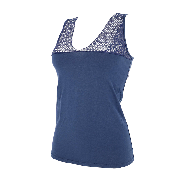 Canotta Spalla Larga Donna Cotonella Blu GD302_00014_3