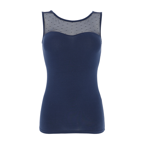 Canotta Spalla Larga Donna Cotonella Blu GD343_0C014