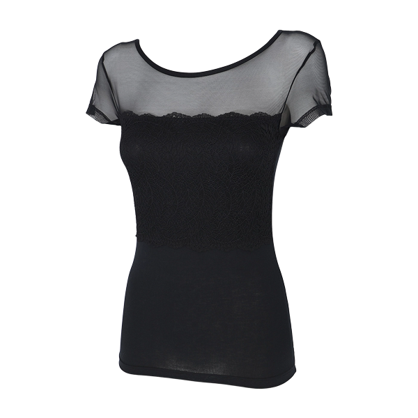 Maglia Mezza Manica Donna Cotonella Nero GD396_00002_2