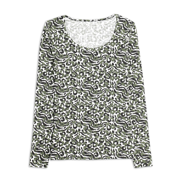 Maglia Girocollo Manica Lunga Donna Cotonella Stampa Salvia GD430_ST016
