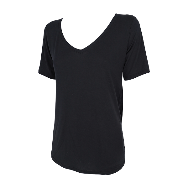 Maglia Scollo V Manica Corta Donna Cotonella Nero GD450_00002_2