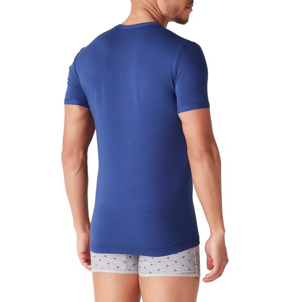 Maglia Girocollo Manica Corta Uomo Cotonella Blu Pavone GU006_BV014_2