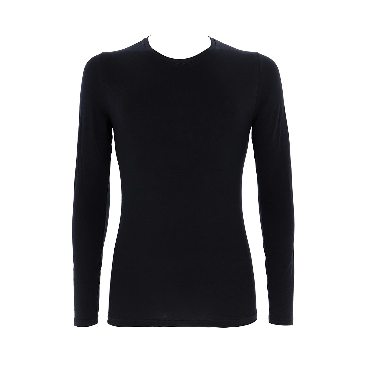 Maglia Girocollo Manica Lunga Uomo Cotonella Nero GU012_00002_3