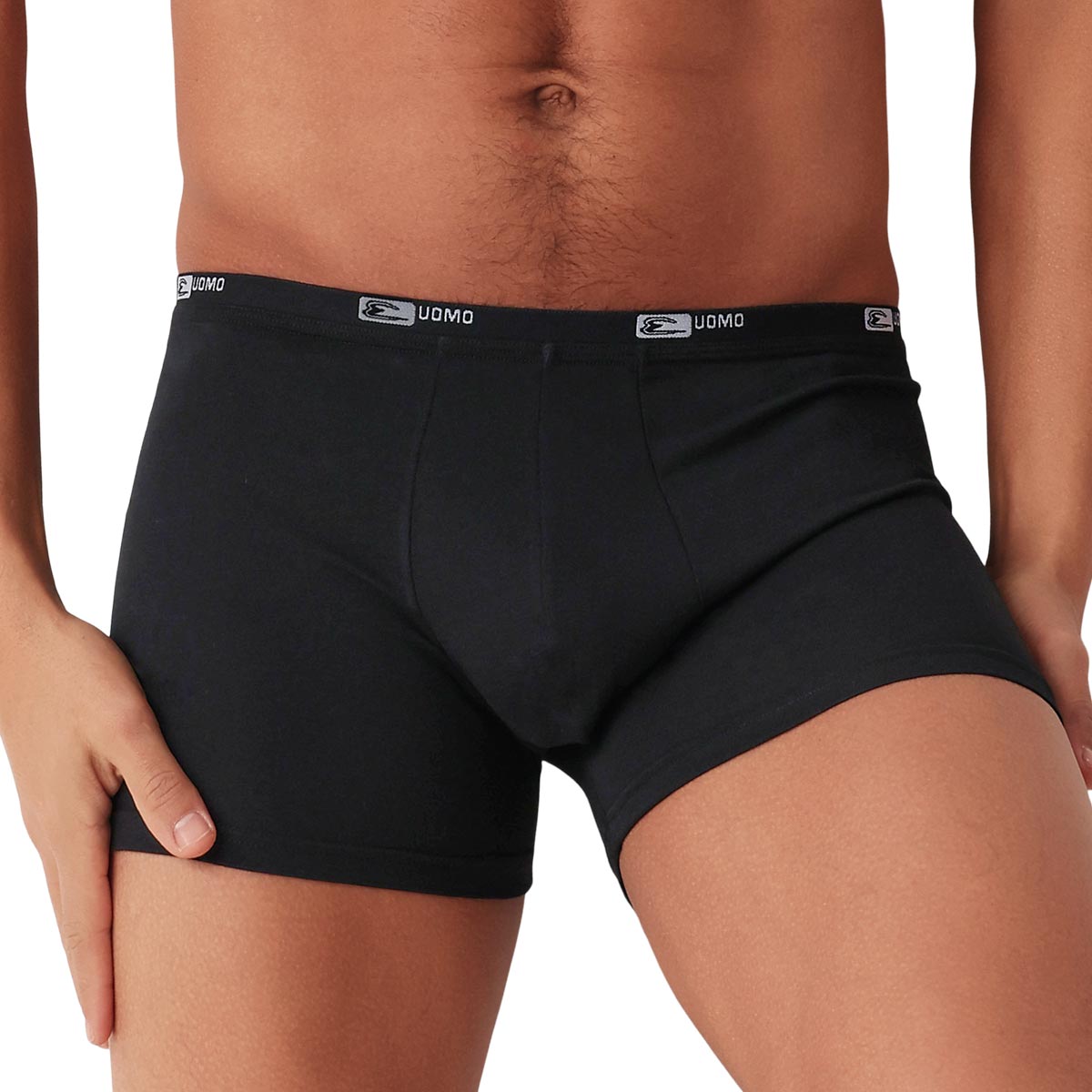 2 Boxer Uomo Cotonella Nero GU017K2_00002