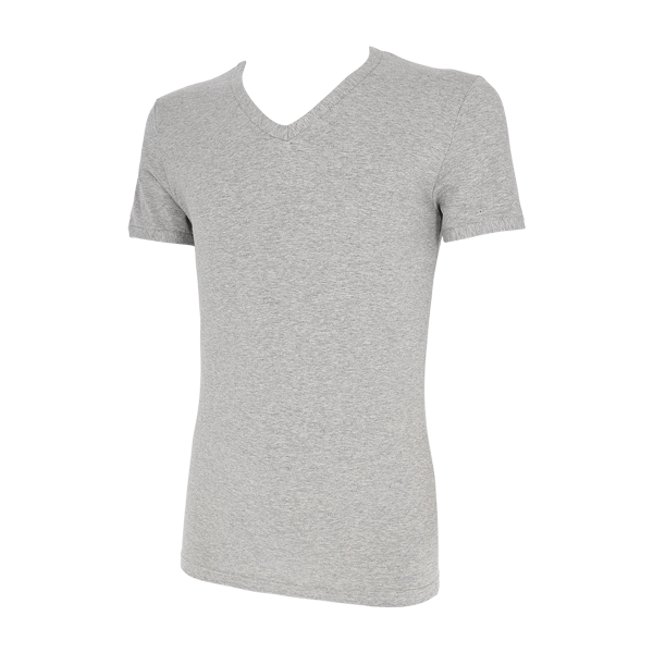 Maglia Scollo V Manica Corta Uomo Cotonella Grigio Melange GU033_00113_2