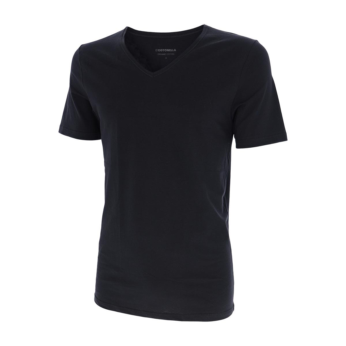 Maglia Scollo V Manica Corta Uomo Cotonella Nero GU056_00002_4