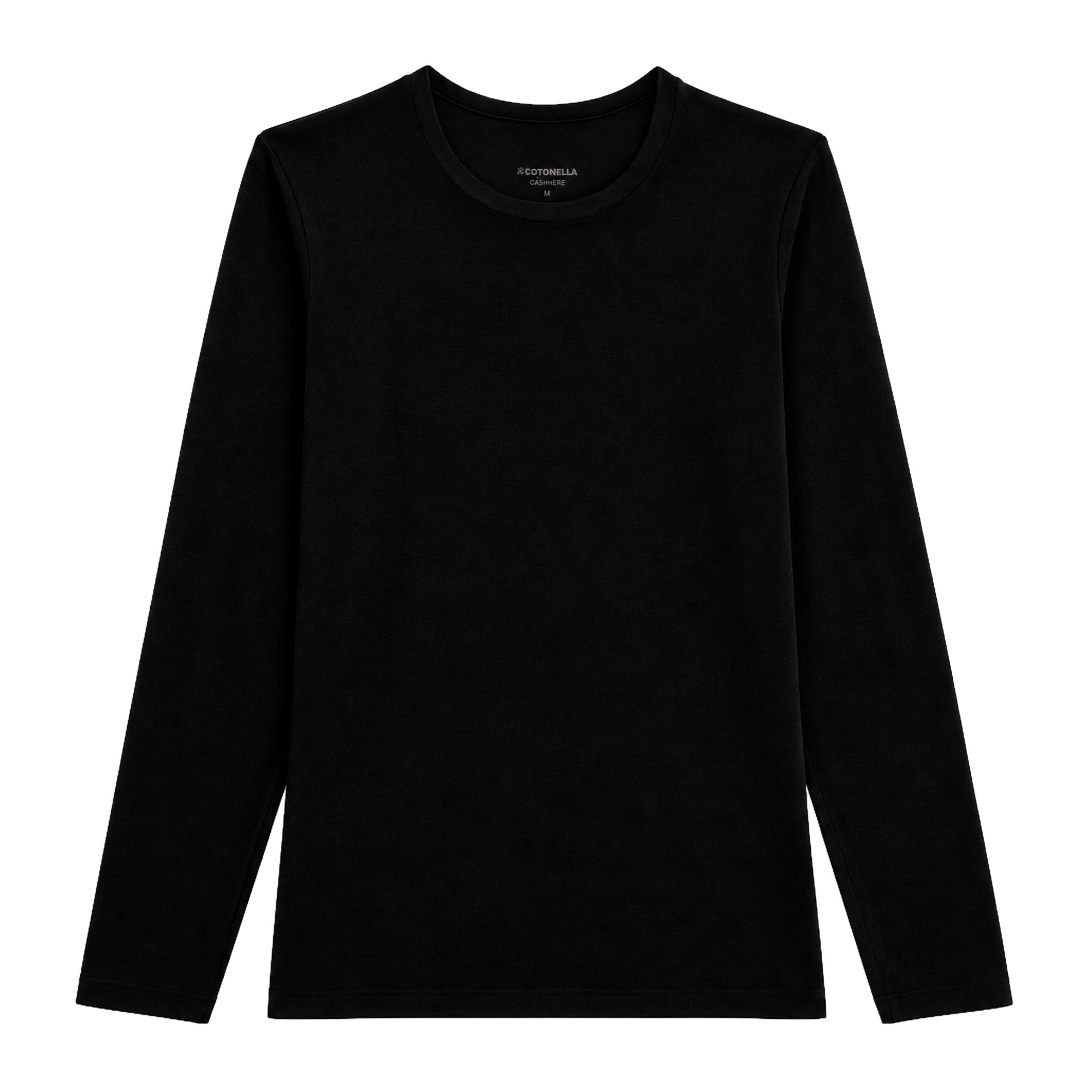 Maglia Girocollo Manica Lunga Uomo Cotonella Nero GU080_00002