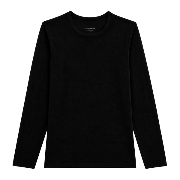 Maglia Girocollo Manica Lunga Uomo Cotonella Nero GU080_00002