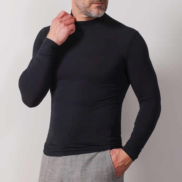 Maglia Lupetto Manica Lunga Uomo Cotonella Nero GU081_00002