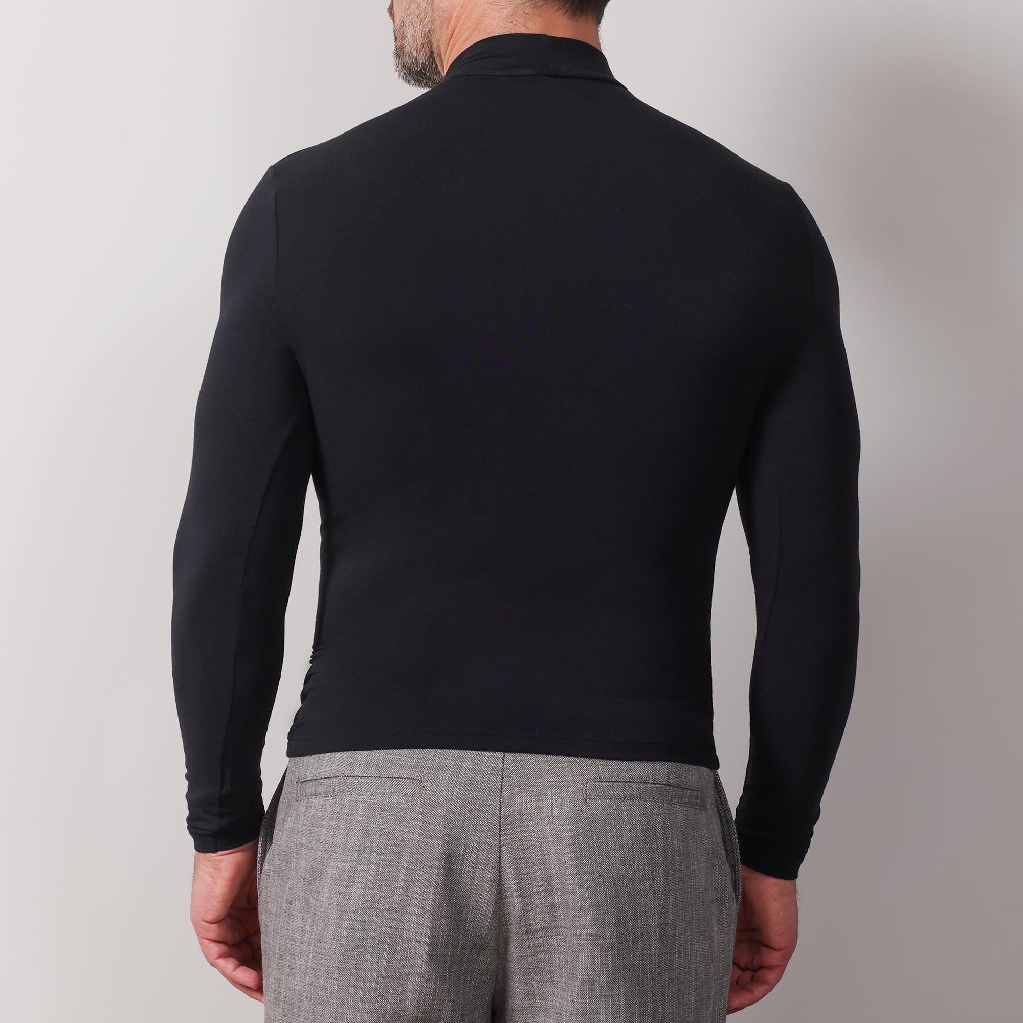 Maglia Lupetto Manica Lunga Uomo Cotonella Nero GU081_00002_2